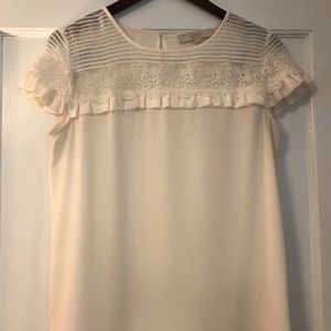 Loft Silk Ruffle Blouse